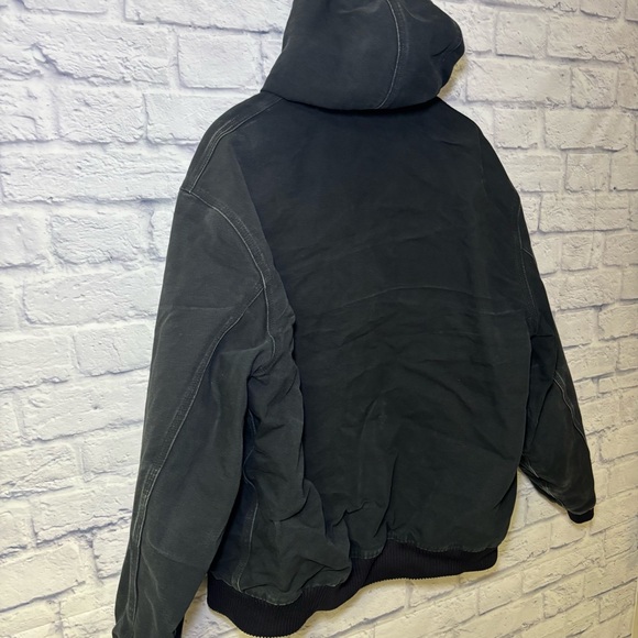 Carhartt Jacket Mens 2XL Tall Black J140 Loose Fit Quilted Hooded Duck Work - Picture 13 of 15